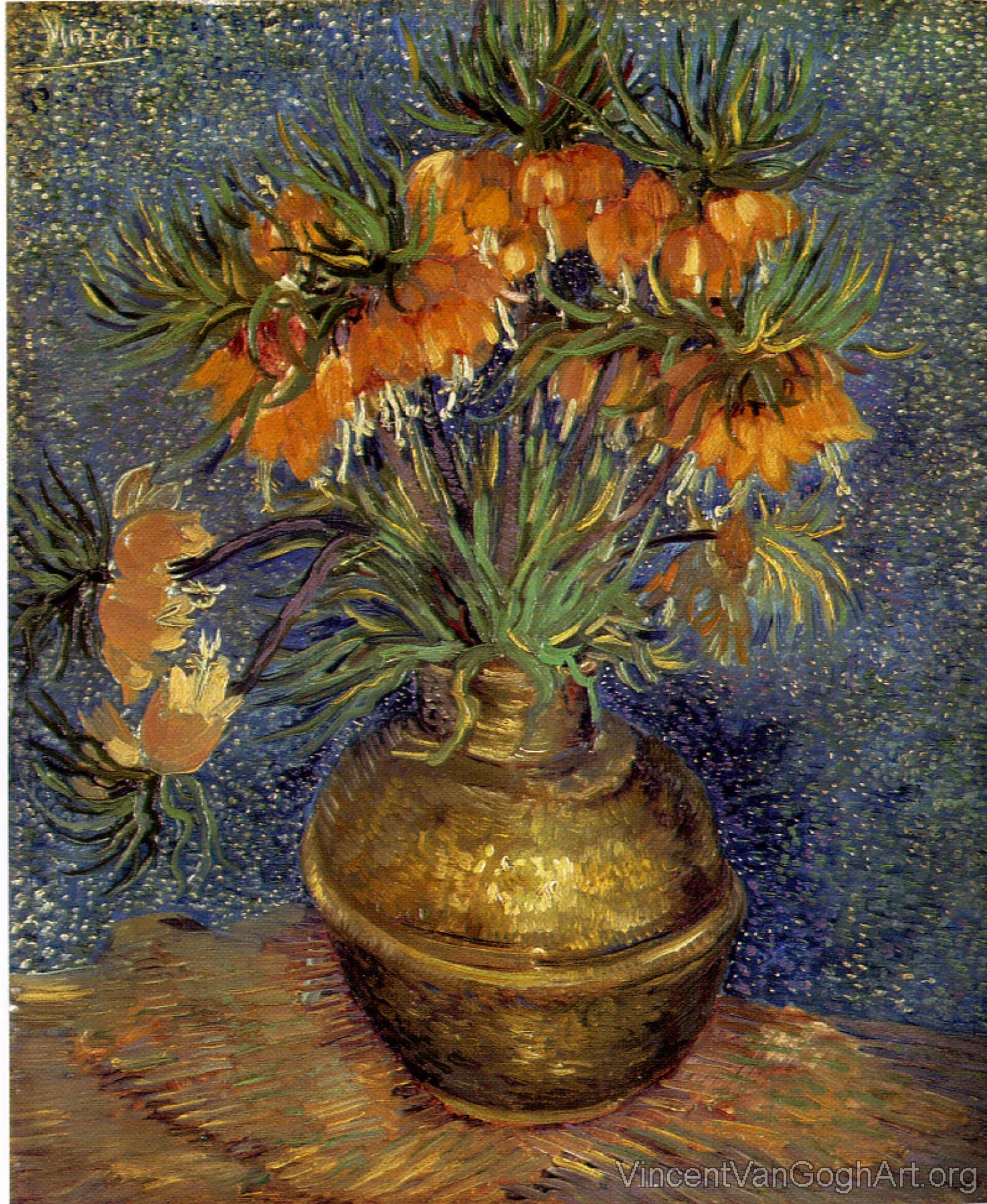 Fritillaries in a Copper Vase